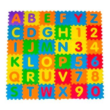 Imagem de TAPETE MONTAR INFANTIL CADA PEÇA 12 CM X 12 CM 36 PEÇAS TOTAL