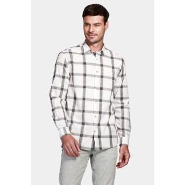 Imagem de Camisa Aramis Manga Longa Regular Xadrez Branco e Marinho-Masculino