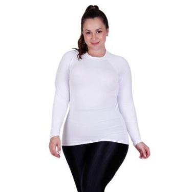 Imagem de Blusa Fitness Plus Size Proteção Solar UV 50+ Camisa Térmica Inverno de Frio-Feminino