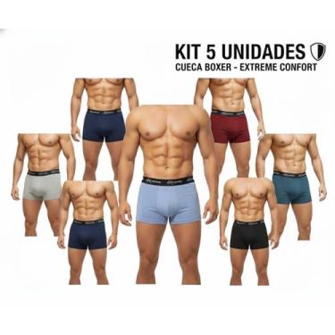 Imagem de Kit 5 Cuecas Boxer Masculina Suede Extremo Conforto Premium, Sortido, 