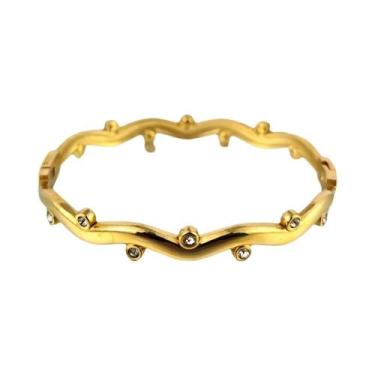 Imagem de Pulseira De Diamante Em Aço Inoxidável Banhada a Ouro Com Design De On