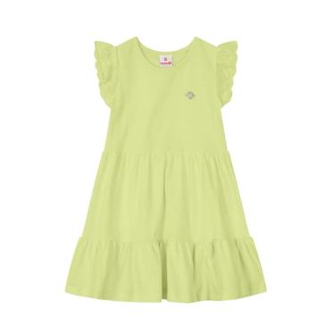 Imagem de Vestido Infantil Menina em Malha Maquinetada Brandili Verde-Feminino