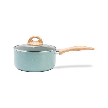 Imagem de Panela Brinox Botanika Antiaderente Ceramic Premium Tampa de Vidro 16cm 1,4L Verde