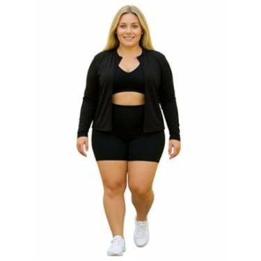 Imagem de Casaco Camisa Sem Zíper Proteção UV FPU50 Feminino Plus Size-Feminino