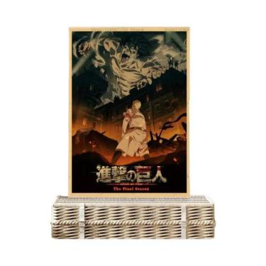 Imagem de Pôster Clássico Do Anime Attack on Titan Temporada 4 Adesivo De Papel 