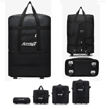 Imagem de Bolsa Mala Viagem Sacola Expansivel Compras Sacoleira Gigante Mochila Grande Com Rodinhas Impermeavel