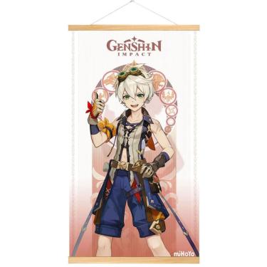 Imagem de Pôster artístico Genshins Impacts Bennett 30x55cm tecido+madeira