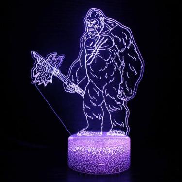 Imagem de Luz noturna Gorillas Monkeys LED 3D que muda de cor para crianças - yi