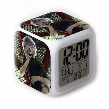 Imagem de Relógio digital LED Tokyo Ghouls Square com função de despertador