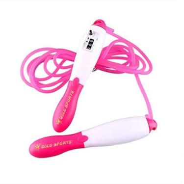 Imagem de Corda de pular com contador de voltas Gold Sports Omega II, Rosa, Únic