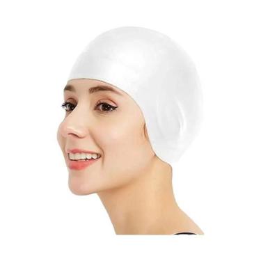 Imagem de Touca De Natação Grande Em Silicone Impermeável Com Alta Elasticidade 