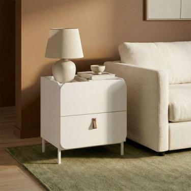 Imagem de Mesa de Canto 2 Gavetas Branco Bmu 87 - Brv, Branco