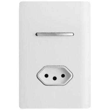 Imagem de Interruptor Paralelo com Tomada 20A Branco Brilhante Novara - Dicompel