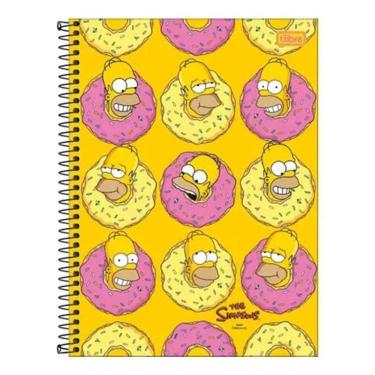 Imagem de Caderno Espiral Universitário Simpsons Donuts Homer 16 Matérias - Tilibra