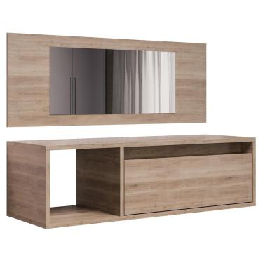 Imagem de Penteadeira Suspensa 1 Porta Eva 90 Cm Bp Eratto Moveis - Freijo