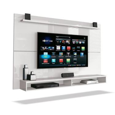 Imagem de Painel para TV até 65 Polegadas com Prateleira 1,80m Max Branco