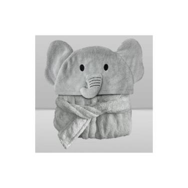 Imagem de Roupão Infantil Laço Bebê Power Sec Animada, 1-2, Elefante cinza