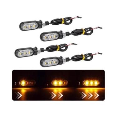 Imagem de Indicadores De Sinal De Direção Para Motocicleta 3LED Luzes Piscantes 