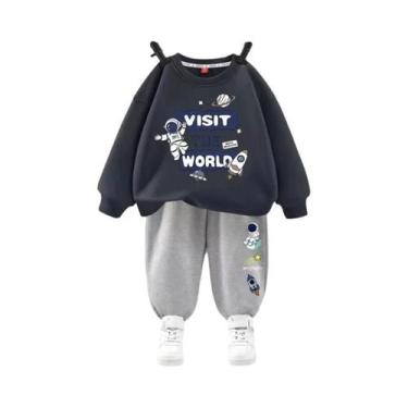 Imagem de Conjunto De Moletom Com Estampa De Astronauta Para Menino, Moda Infant