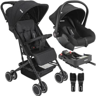 Imagem de Carrinho de Bebe Bebe Conforto Colinho Base ISOFIX Kiddo Mascote Preto
