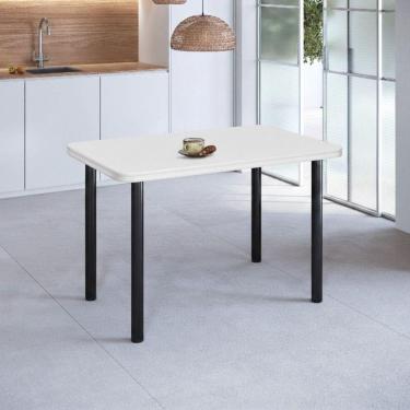 Imagem de Mesa Estrutura Preta Mp4020-tp805 Tampo 1200x750x45mm Preto/branco