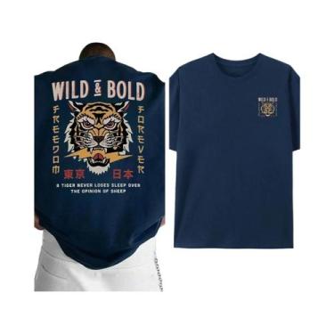 Imagem de Camiseta Masculina Casual De Verão, Solta, De Manga Curta, Com Estampa