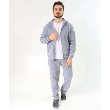 Imagem de Calça Masculina Fitness Moletom Reta Bolsos MR Cinza-50215, Cinza, GG