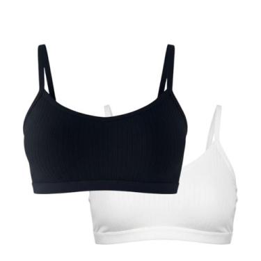 Imagem de KIT 2 TOP Menina Moça Bojo Removível Conforto Alça Regata COR:BEGE-ROS