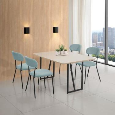 Imagem de Conjunto para Sala de Jantar com 4 Cadeiras Betina - Aço Nobre Móveis