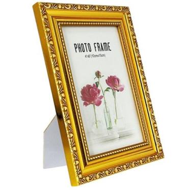 Imagem de Porta-Retrato 10x15 a A4cm Clássico Dourado  Elegância para sua Decora