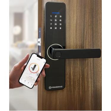 Imagem de Fechadura Digital Biometrica Com Aplicativo WiFi Primebras Rio P6002