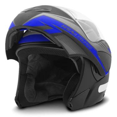 Imagem de Capacete Moto Escamoteável Robocop Articulado Pro Tork V-Pro Jet 3, AZ