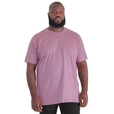 Imagem de Camiseta Plus Size Lisa Anistia Masculina Básica Algodão Lilás Queimad