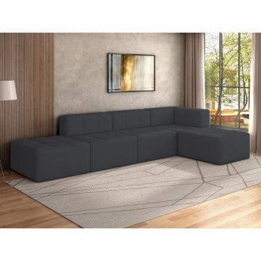 Imagem de Sofá Modulado Na Caixa 5 Lugares 308cm Espuma D33 Multimóveis CR45358 Grafite
