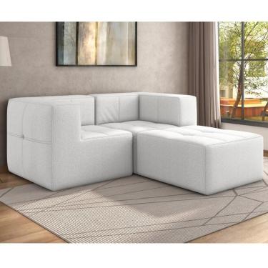 Imagem de Sofá Modulado Na Caixa 3 Lugares 154cm Espuma D33 Multimóveis CR45355 Branco