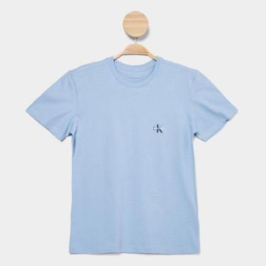 Imagem de Camiseta Infantil Calvin Klein Reissue Menino, Azul claro, 6A