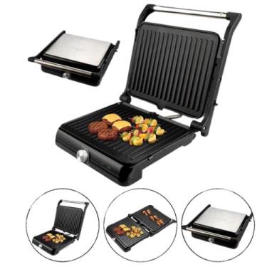 Imagem de Grill Multifuncional Elétrico Chapa Antiaderente Lanche Churrasco - So