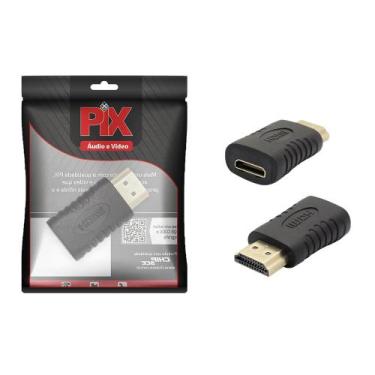 Imagem de Adaptador Mini Hdmi Femea Para Hdmi Macho Ponta Ouro - PIX