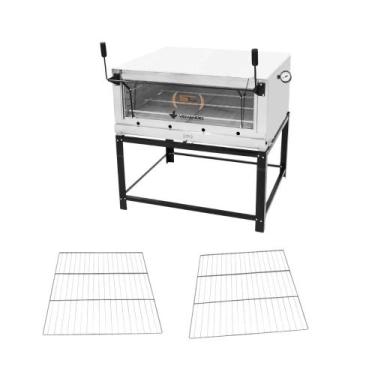 Imagem de Forno Gás Industrial Com Pedra Refratária Roma Inox Firi110 + 2 Grades