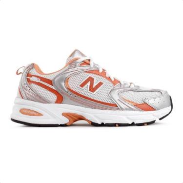 Imagem de Tênis New Balance 530 Retro Unissex, 37, Cinza, Laranja