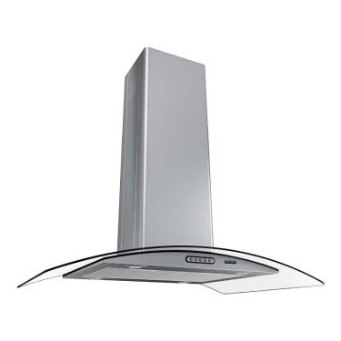 Imagem de Coifa de Ilha Terim Ilha Vidro Curvo Inox 75cm Inox com Vidro Temperado Led e Filtro de...