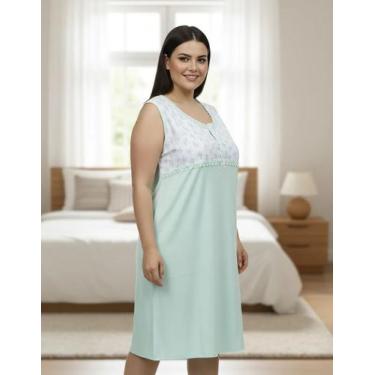 Imagem de Camisola Senhora Regata Pala C/estampa Plus Size Nº 50 Ao 54 - Formosa