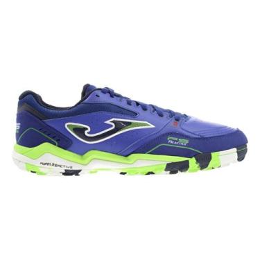 Imagem de Chuteira Society Joma Reactive Em Couro Legitimo Amortecedor, Azul, 43