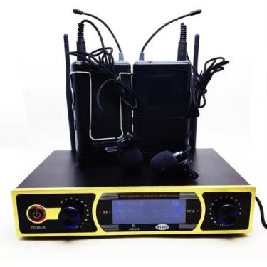 Imagem de Kit Microfone Lapela Sem Fio Equipamento Profissional com Receptores W