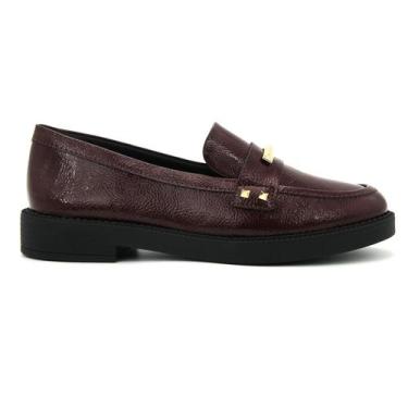 Imagem de Mocassim Feminino Ramarim Original Fivela Sapato Oxford 102, 37, Vinho