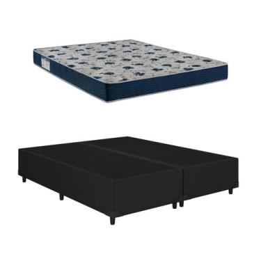 Imagem de Cama Base Box Casal Bipartido Preto Colchão ISO 60 D28 - Ortobom - Alt