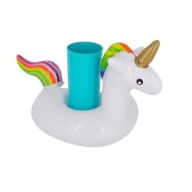 Imagem de KIT 10 Boias Porta Copo Unicórnio Flutuador Praia Piscina Festa - Cois