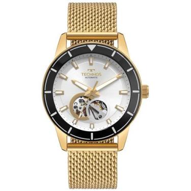Imagem de Relogio Technos Automatico Dourado Visor Branco G3266ZHAA1K