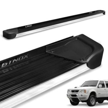 Imagem de Estribo Lateral L200 GL GLS 1999 a 2004 Alumínio Preto A4 - Gtnox