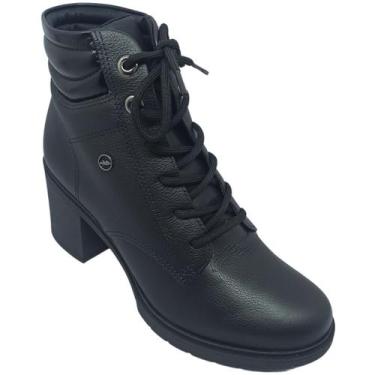 Imagem de Bota Dakota Feminina Couro Valais com Salto Bloco 7,5cm, Preto, 38